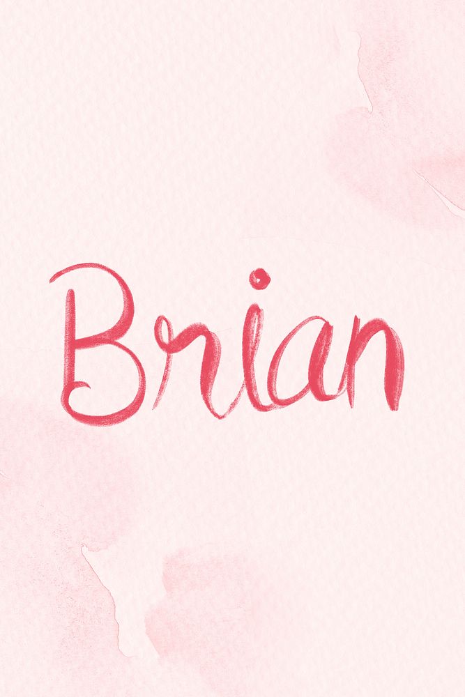 Pink Brian name hand lettering font