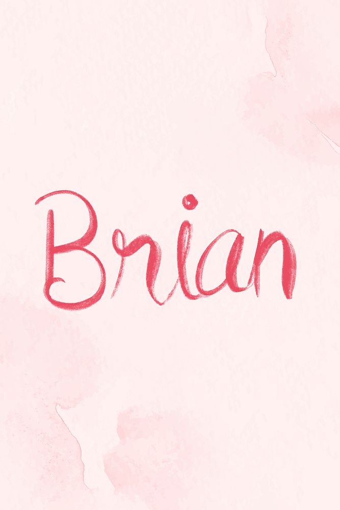 Pink Brian vector name hand lettering font