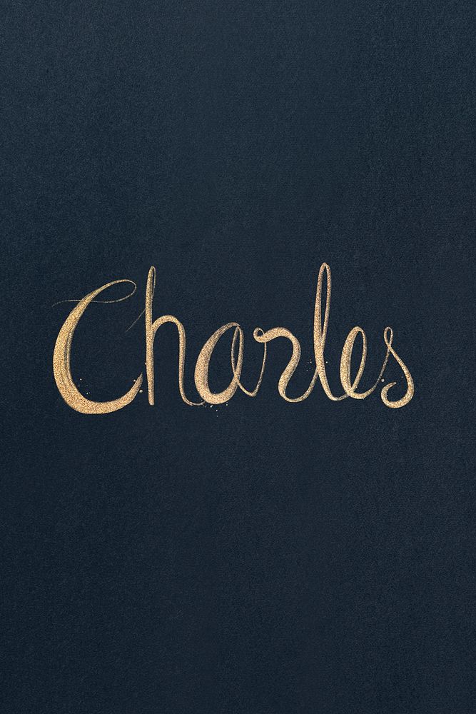 Charles shiny gold font typography