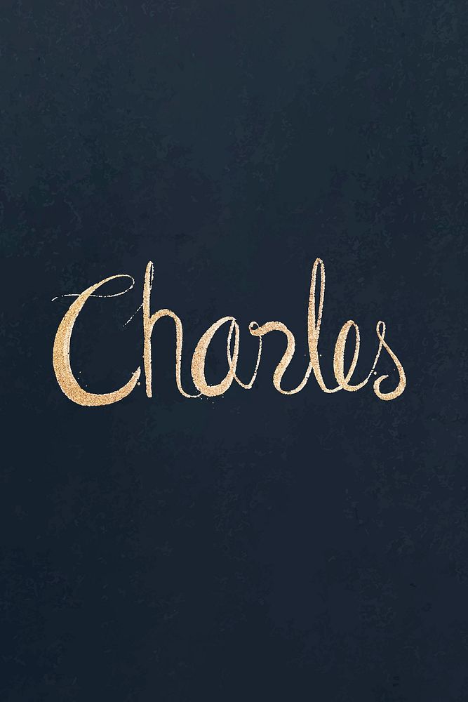 Charles shiny gold vector font typography