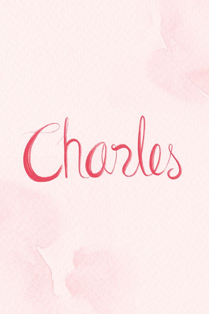 Pink Charles name word typography