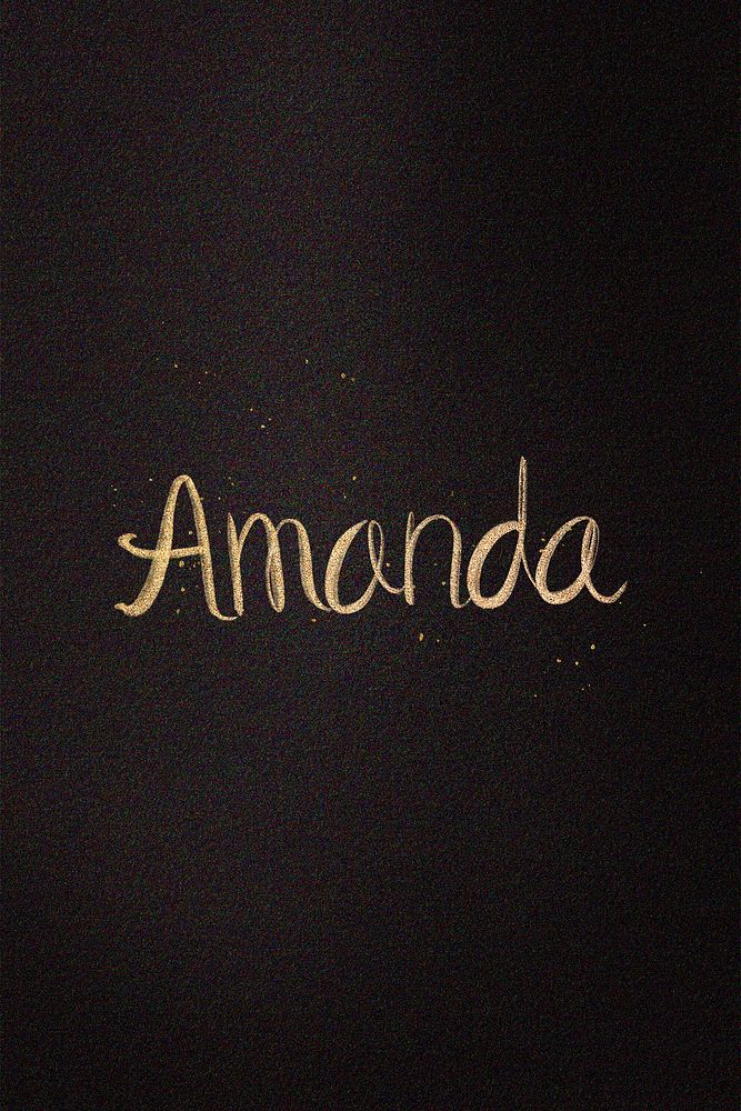 Gold Amanda name cursive handwriting typography
