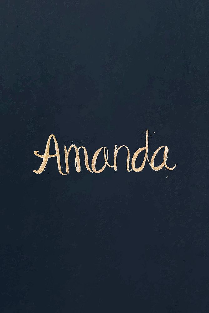 Gold glitter Amanda name vector font typography