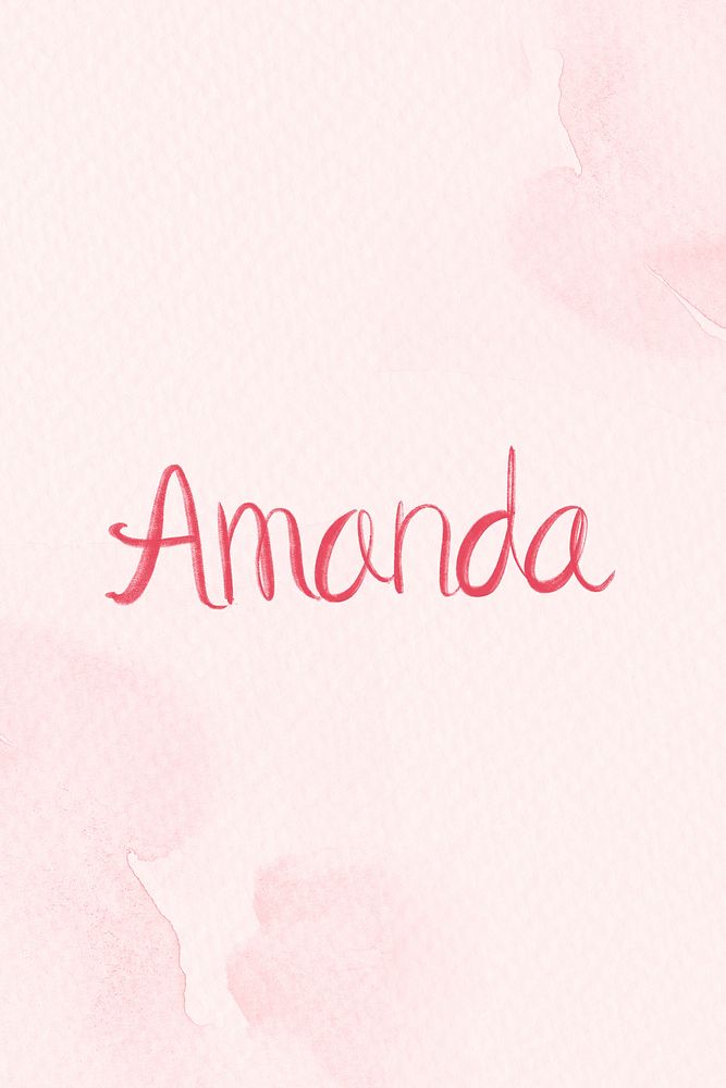 Amanda cursive word typography script