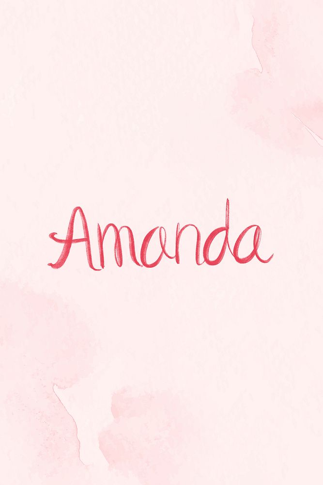 Amanda cursive word vector typography script