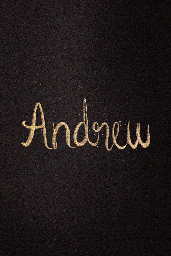 Gold Andrew name cursive handwriting calligraphy