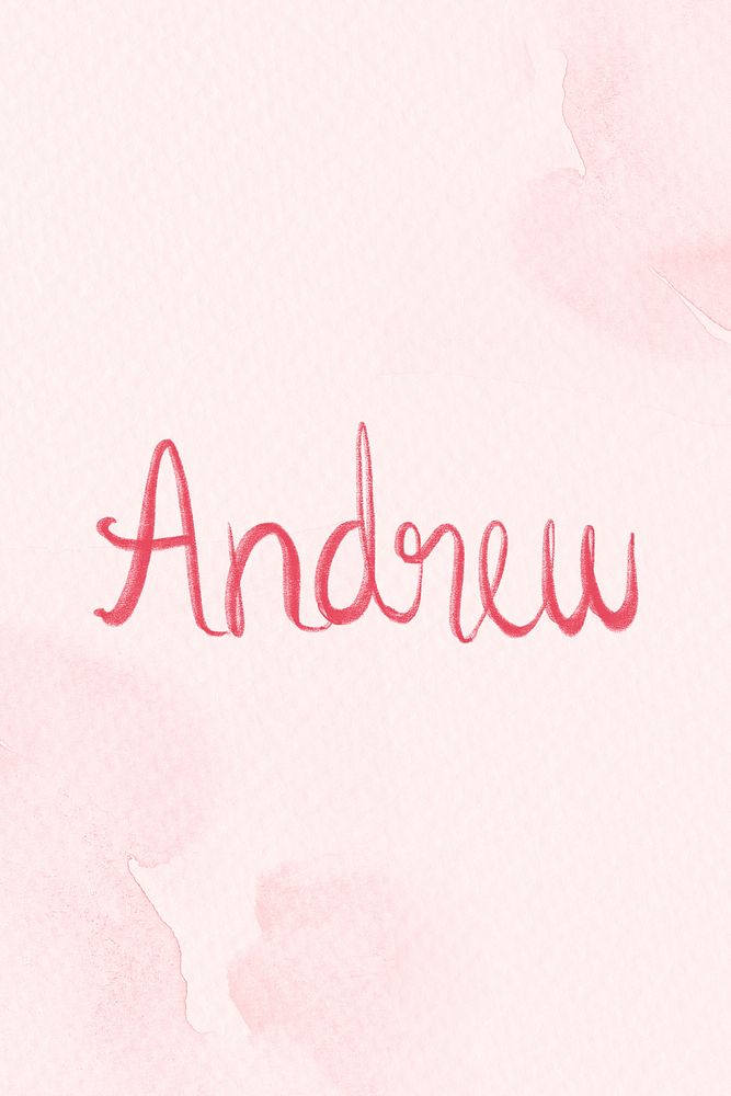 Pink font Andrew name typography