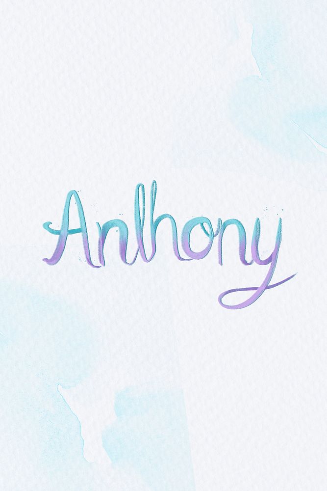 Anthony name hand psd lettering font