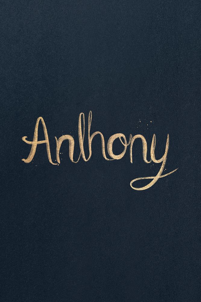 Shimmery gold font Anthony typography