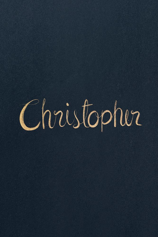 Sparkling gold psd Christopher typography