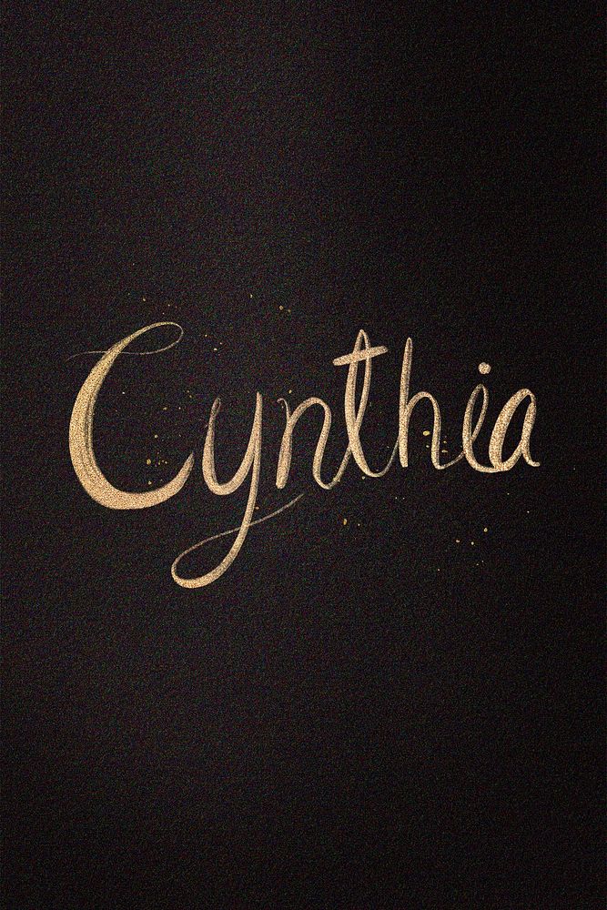 Cynthia female name cursive handwriting typography