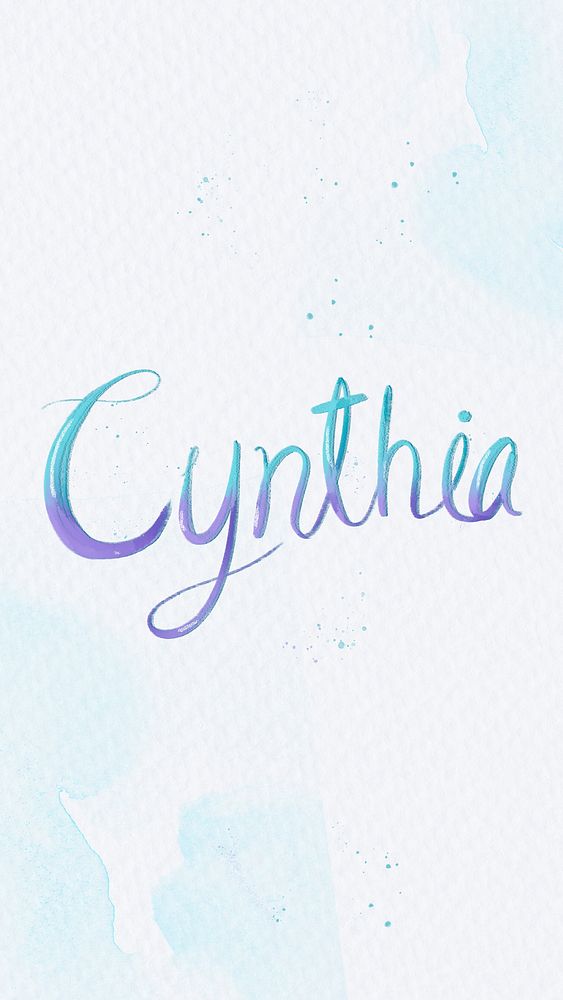 Cynthia two tone name typography 