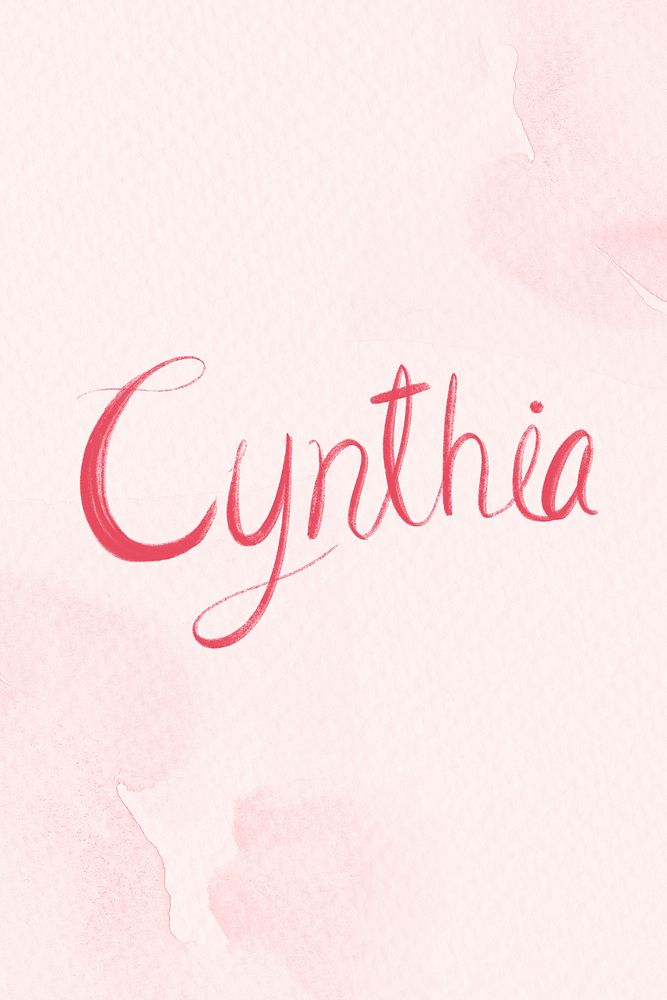 Cynthia name lettering psd font