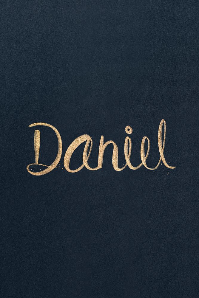 Cursive gold Daniel name font typography