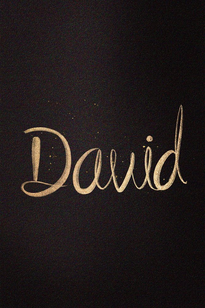 Gold David name cursive handwriting typography