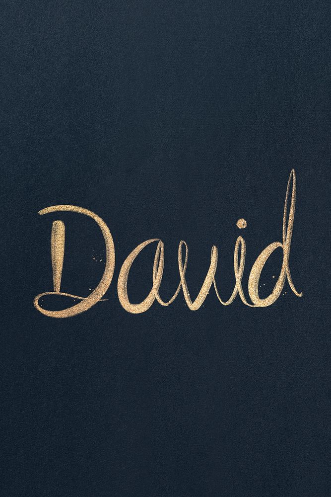 David name sparkling gold typography