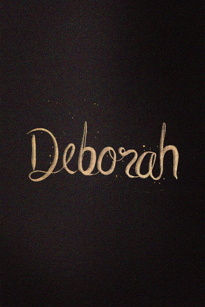 Gold Deborah name cursive handwriting typography