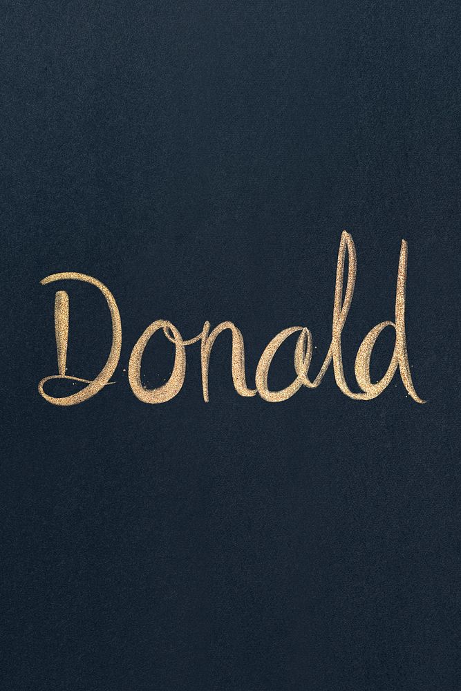 Donald sparkling gold font typography