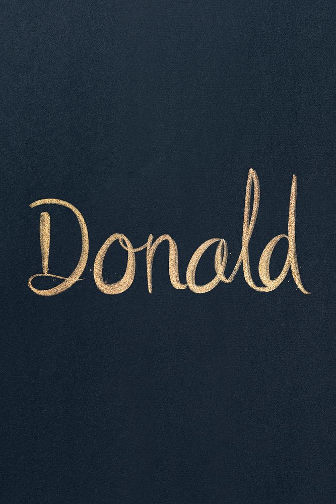 Donald sparkling gold font psd typography