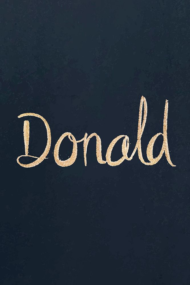 Donald sparkling gold font vector typography