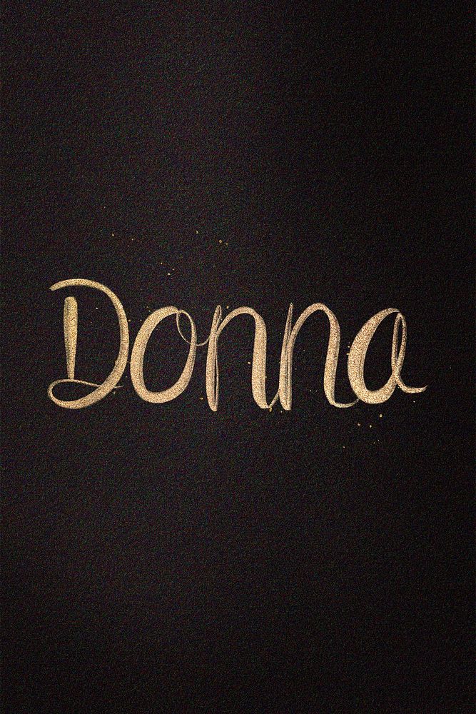 Gold Donna name cursive handwriting typography