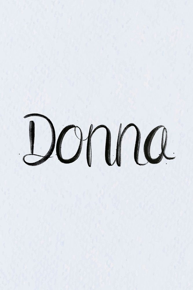 Hand drawn Donna font vector typography