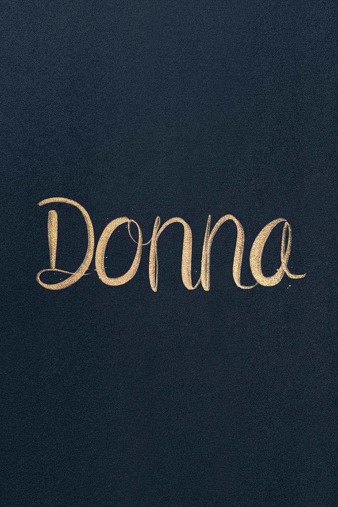 Sparkling gold font Donna typography