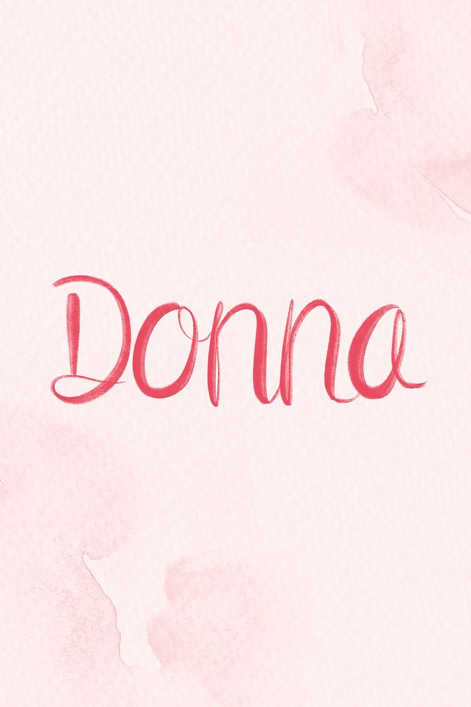 Donna name pink word typography