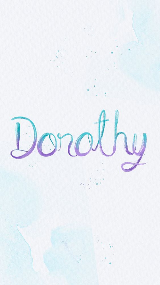 Dorothy two tone name typography 