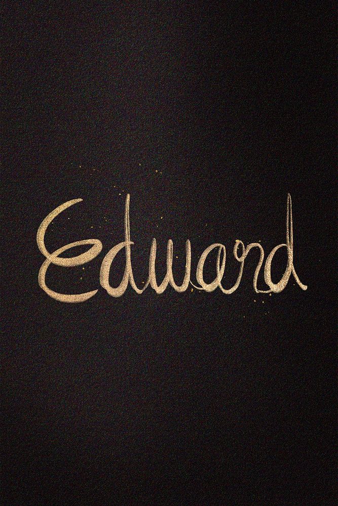 Gold Edward name cursive handwriting typography