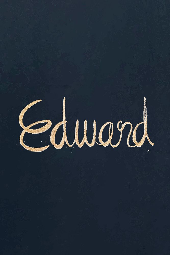 Edward sparkling gold font vector typography