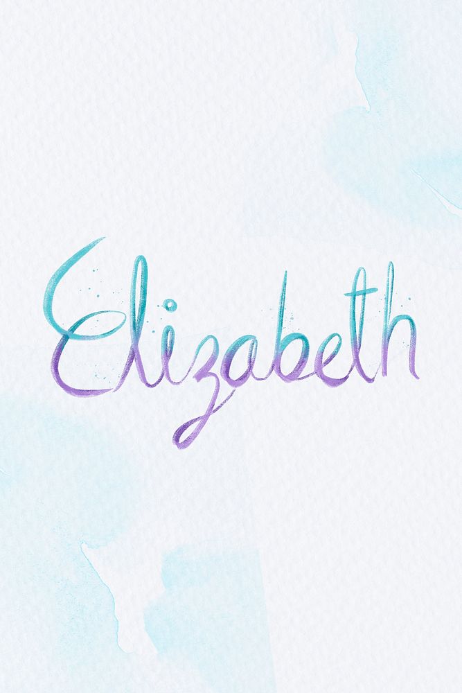 Elizabeth name pastel word psd typography