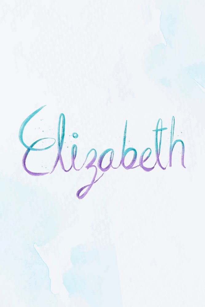 Elizabeth name pastel word vector typography