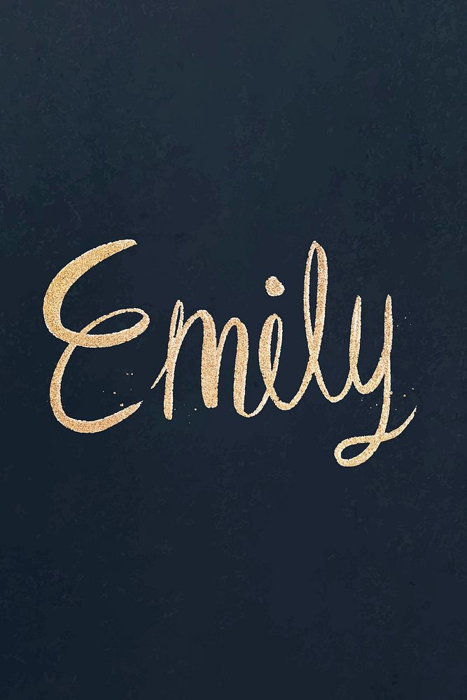 Emily sparkling gold font vector typography