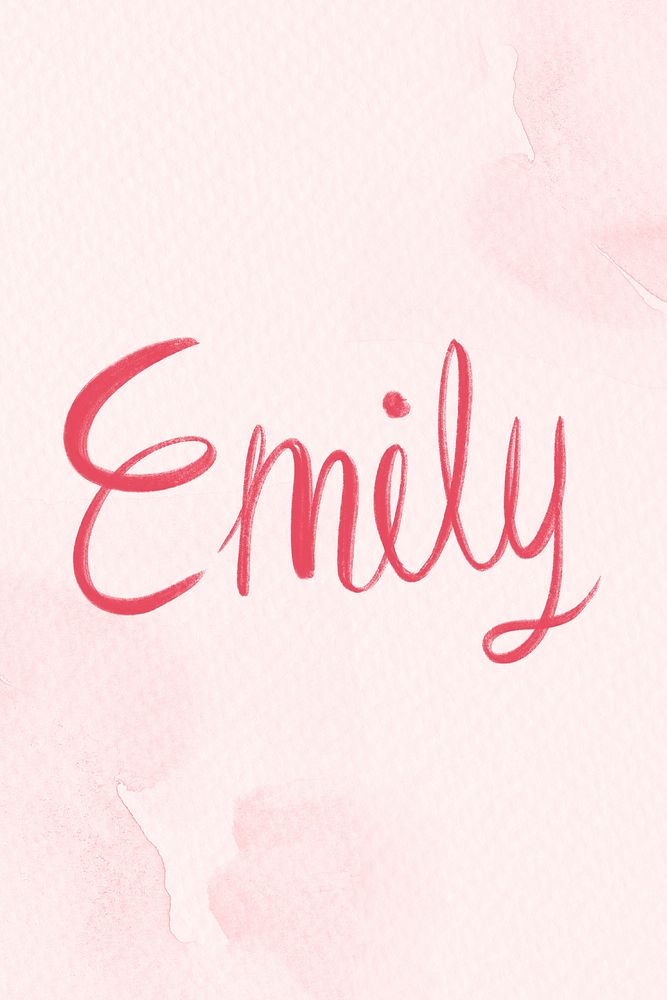 Emily female name lettering psd font