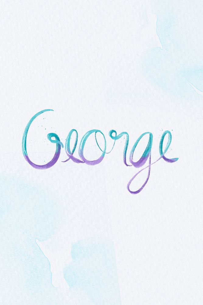George name hand lettering psd font