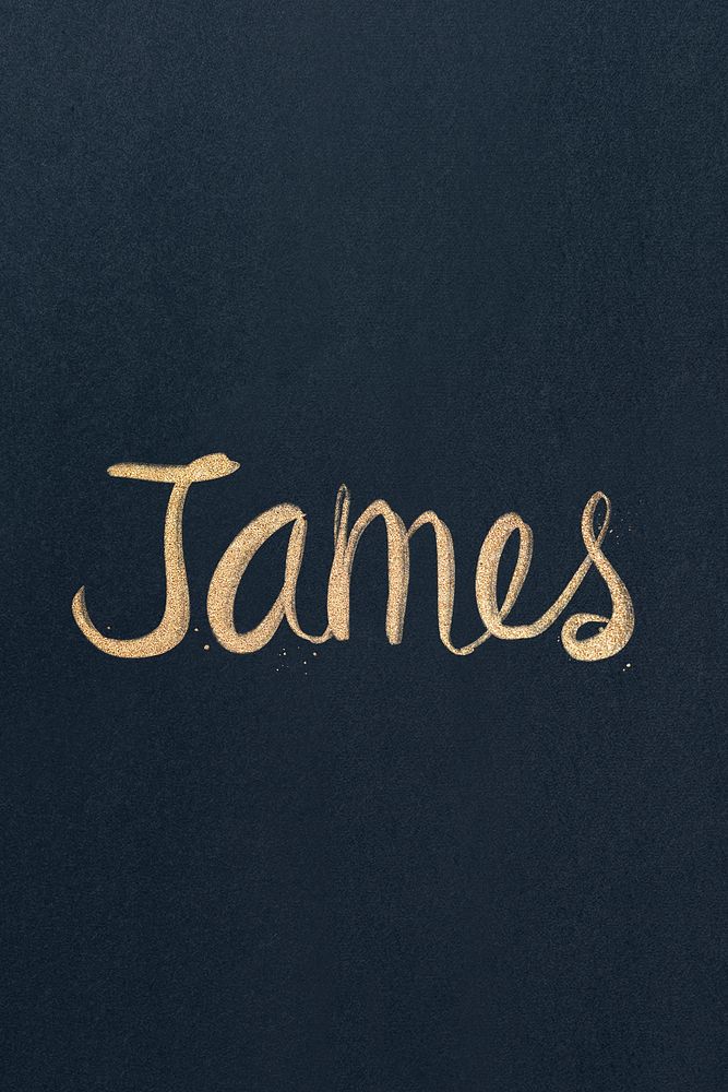James sparkling gold font psd typography