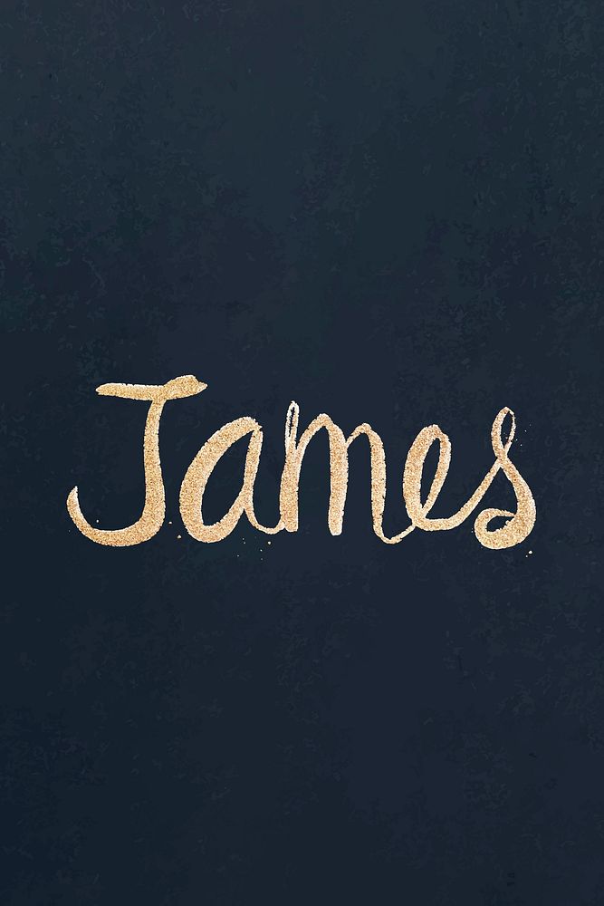 James sparkling gold font vector typography