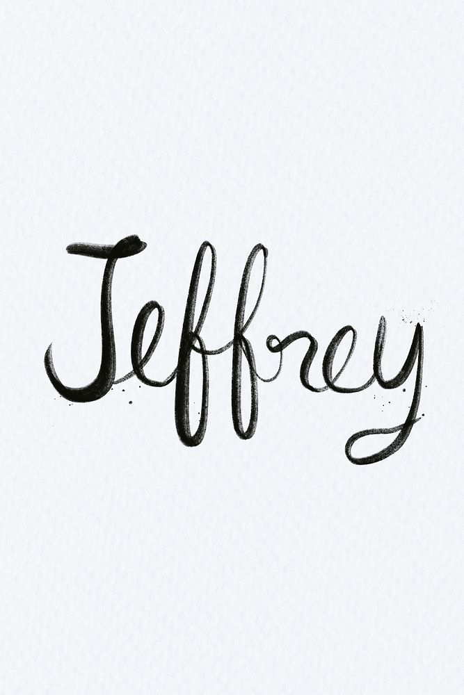 Psd hand drawn Jeffrey font typography