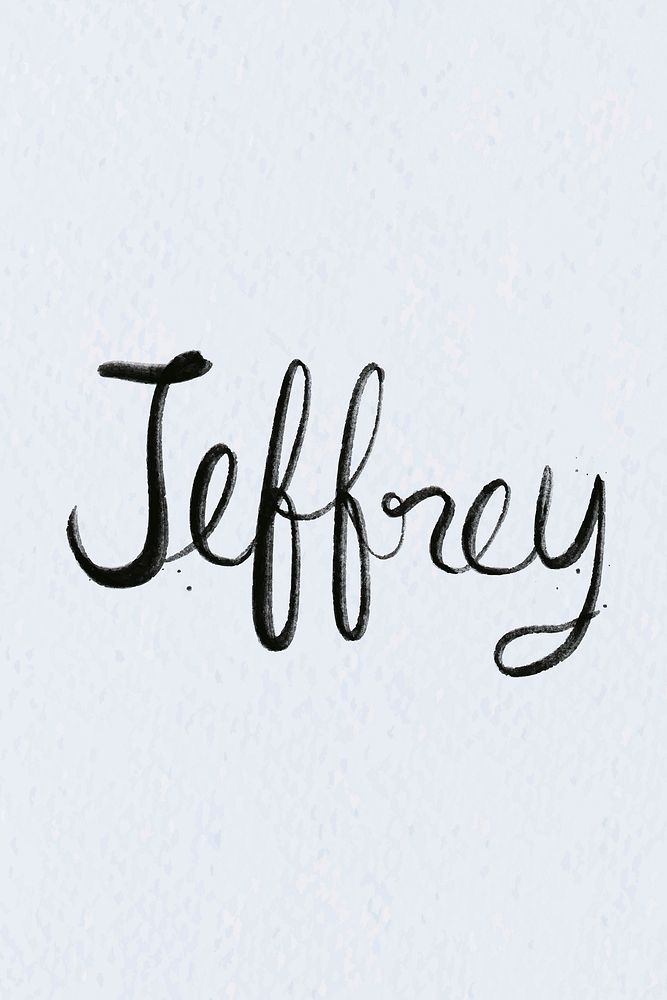 Vector hand drawn Jeffrey font typography