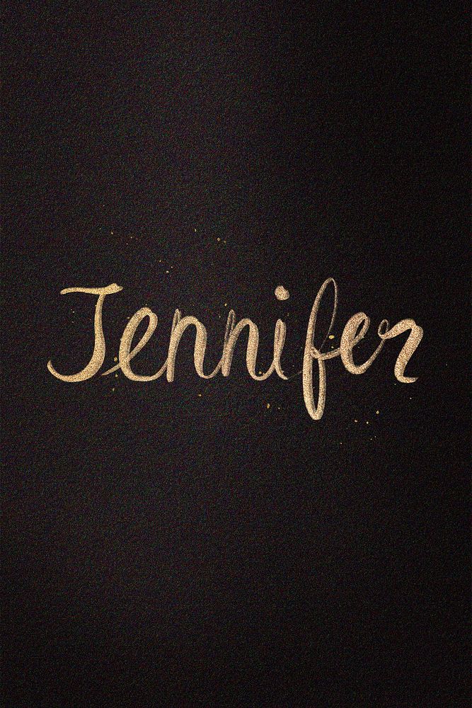 Gold sparkling Jennifer name cursive handwriting typography