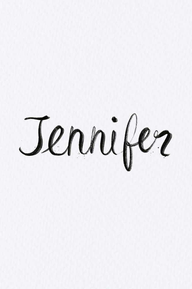 Hand drawn Jennifer font typography