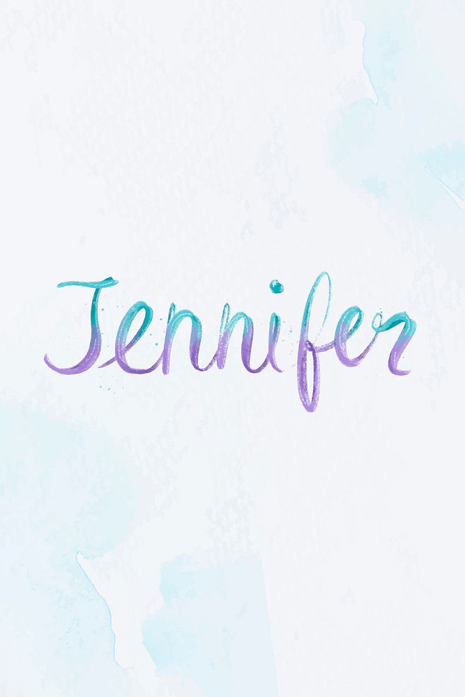Jennifer vector name word pastel typography