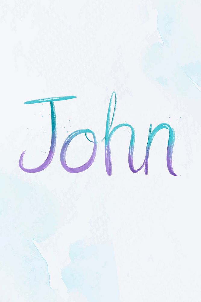 John name pastel word vector typography