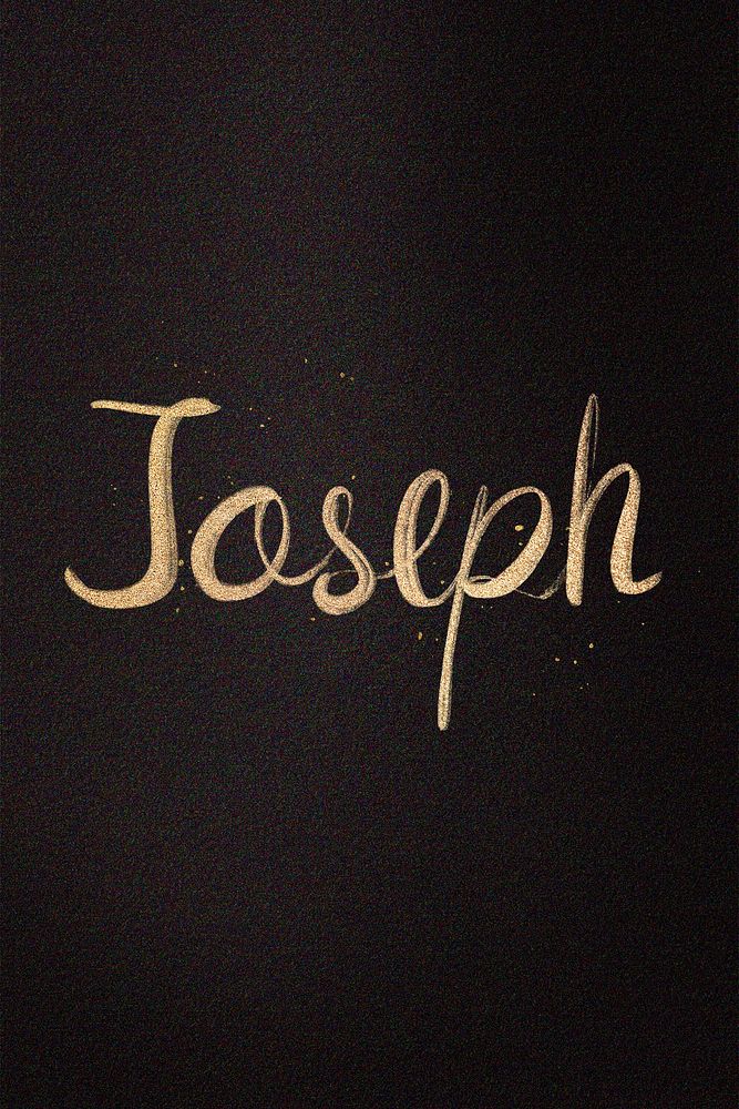 Gold Joseph name cursive handwriting typography