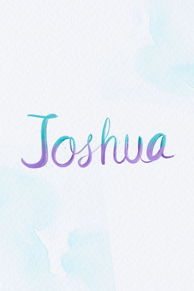 Joshua name word pink psd typography