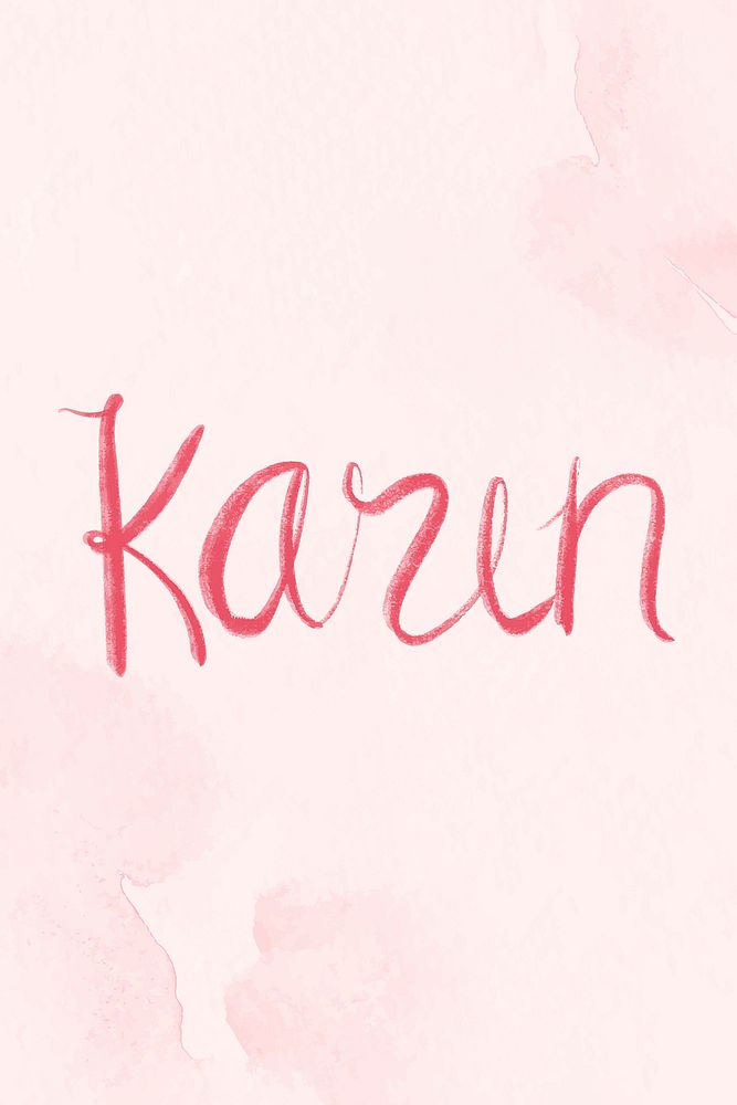 Karen name word pink typography