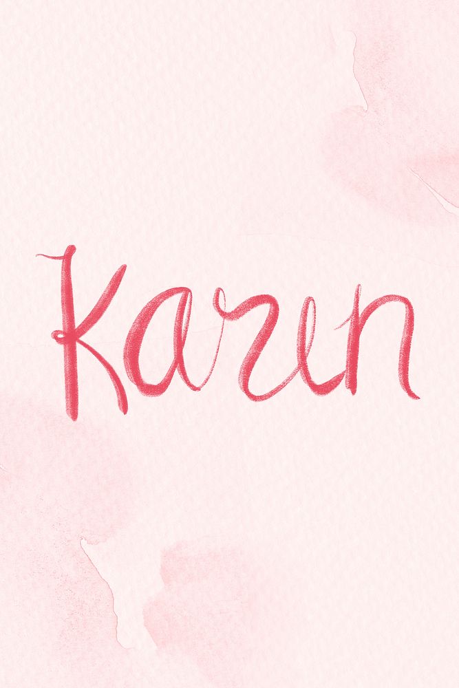Karen name word pink typography