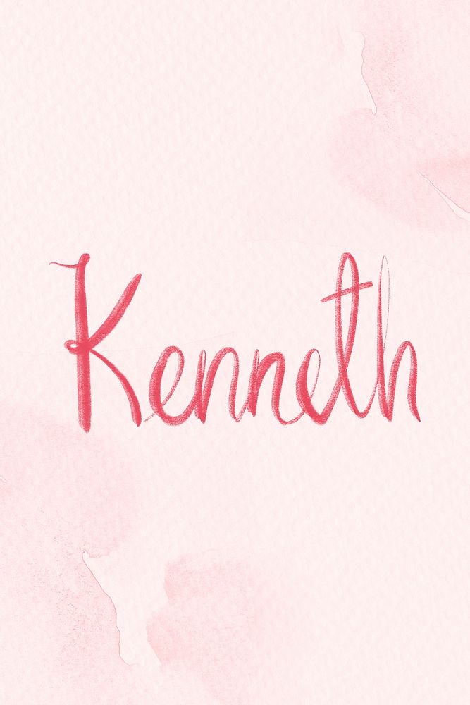 Kenneth name pink word typography