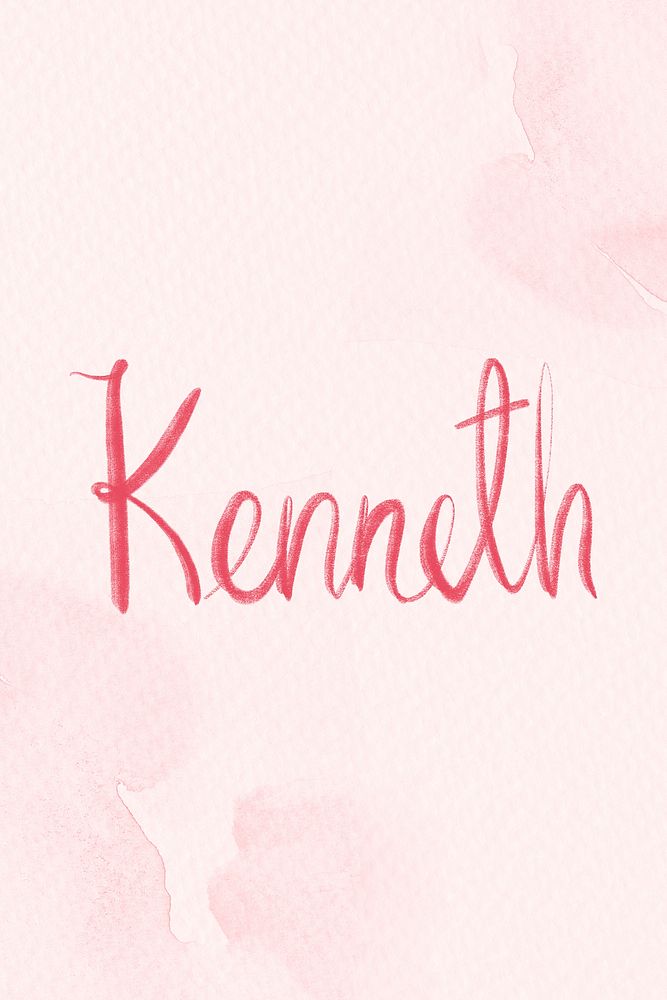 Kenneth name pink psd word typography